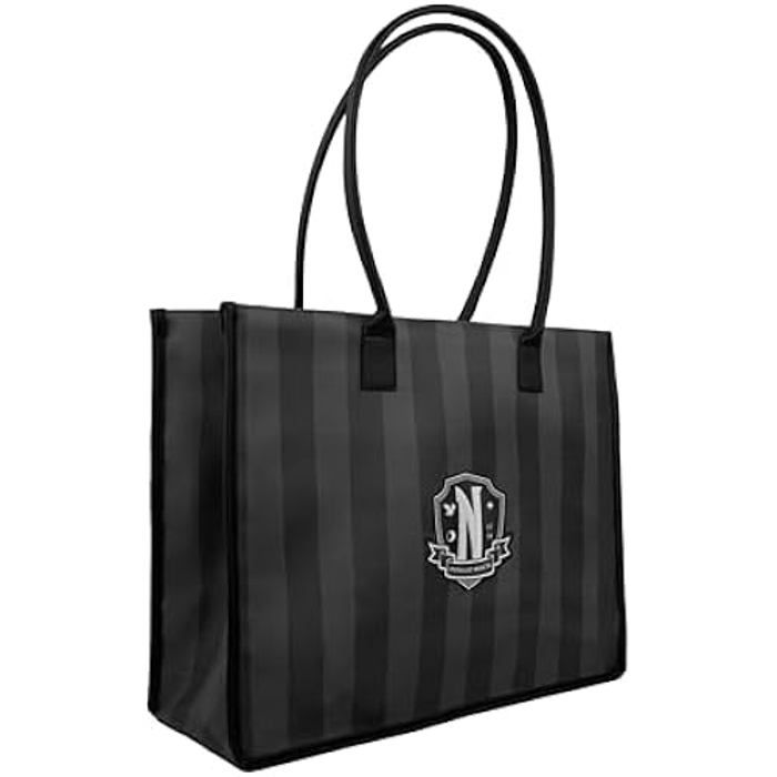 Cabas académie nevermore - cinereplicas - mercredi - 41x34 cm - 100% pvc - noir