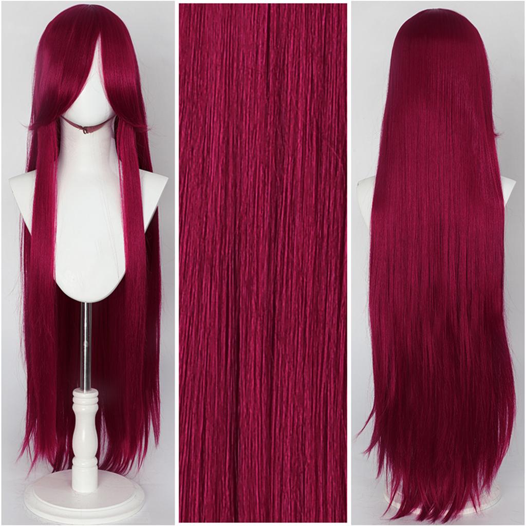 Parrucca Cosplay Lunga Dritta 100CM Multicolore Rosa Biondo Nero Parrucca Costume Anime Parrucca Cos Sintetica Universale Parrucca per Uso Quotidiano Feste