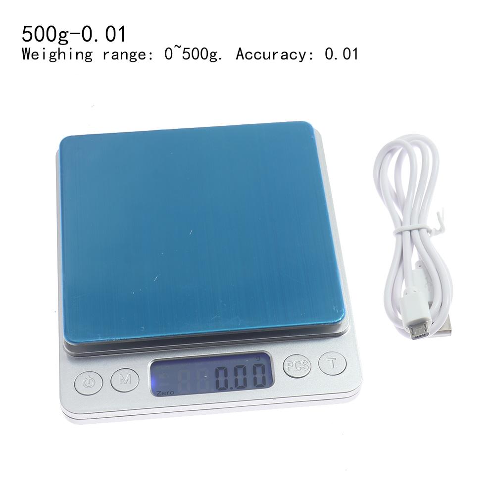 USB-Aufladung Lithium-Batterie Mini Präzision LCD Digital Küchenwaage Gewichtswaage Tee Backen 3kg/0.1 500g/0.01