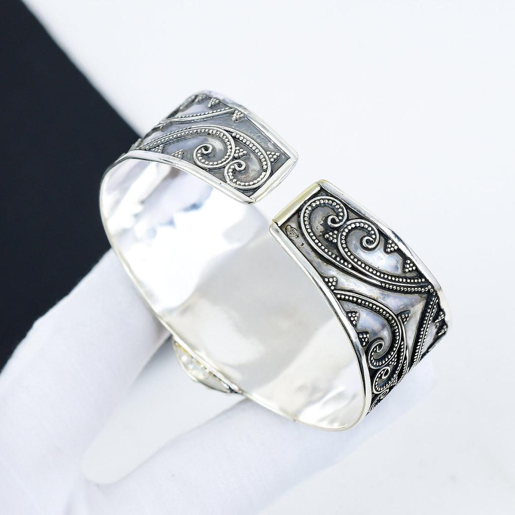 Natural Orange Aventurine Gemstone Handmade 925 Sterling Silver Cuff Bangle, Orange Aventurine Bangle,For Wife, Unisex Bangle, Gift For Mom