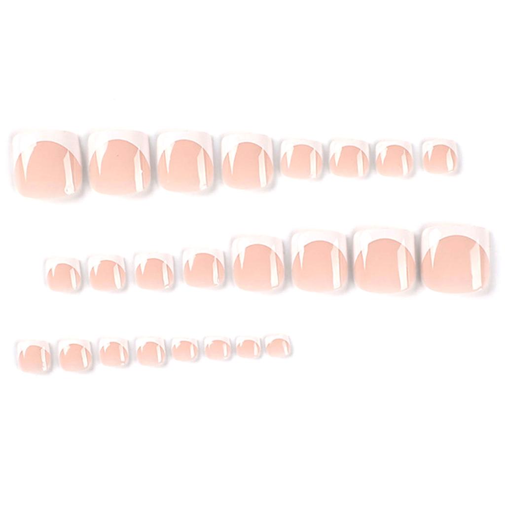 Bling Press On Round Fake Toenails Lasting Effect with Moderate Thickness for Toe Decoration Home Nail DIY