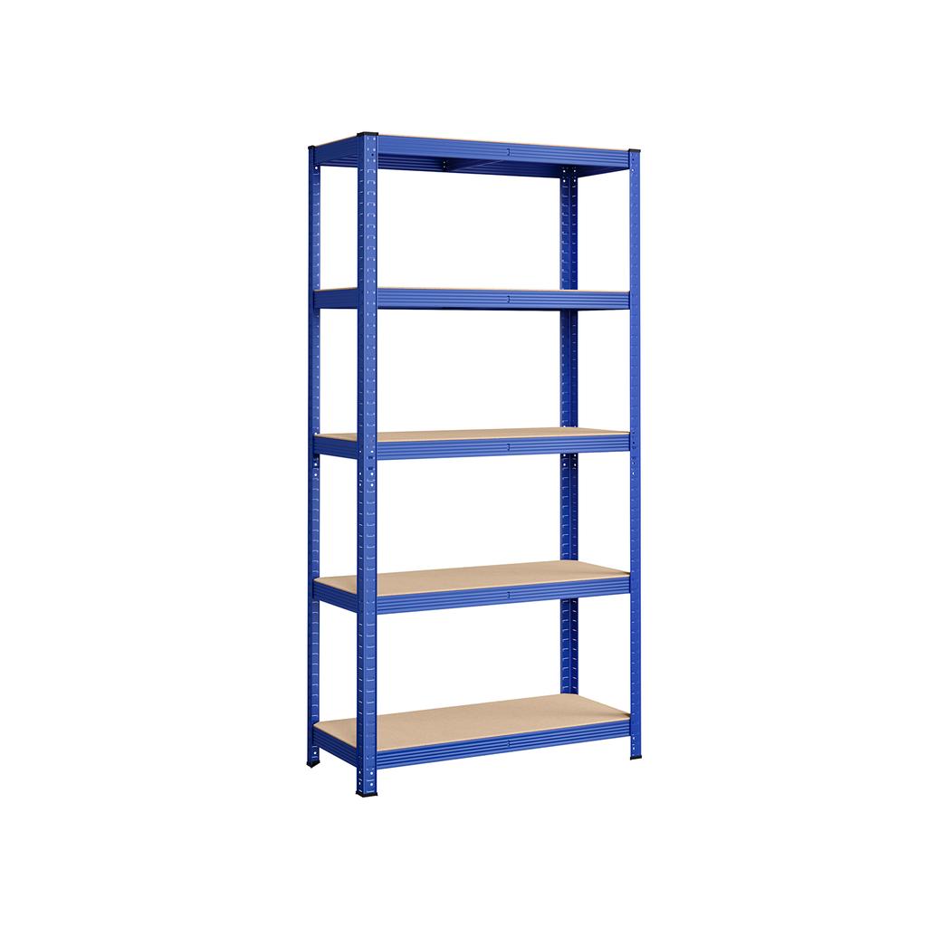 SONGMICS 5-stöckiges Regal, Stahlregal zur Lagerung, werkzeuglose Montage, für Garage, Schuppen, Tragfähigkeit 875 kg, 40 x 90 x 180 cm, Blau