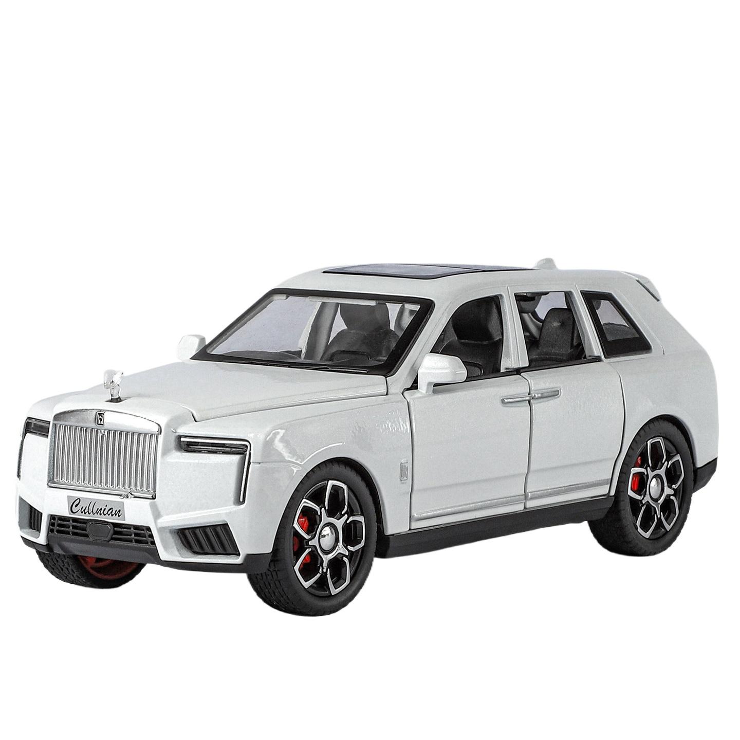 1/32 Rolls Royce внедорожник Cullinan 2025 сплав модель роскошного автомобиля литой металл внедорожник модель автомобиля звук и свет детская игрушка подарок белый
