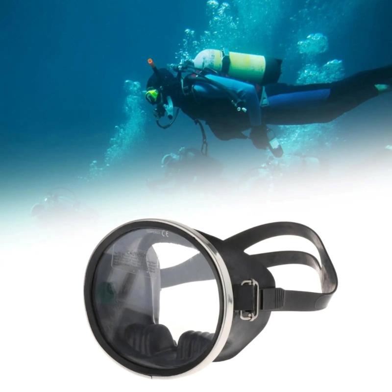 Widely View Freediving Mask Adjustable Clear Panoramic Goggle Tempered Glass Lens Swimming Snorkeling Goggle Enduring