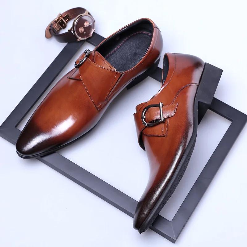 Men Leather Shoes Trending Classic Shoes for Men Loafers Lace Up Formal Black Wedding Party Shoes Formal Non Slip Casual Shoes