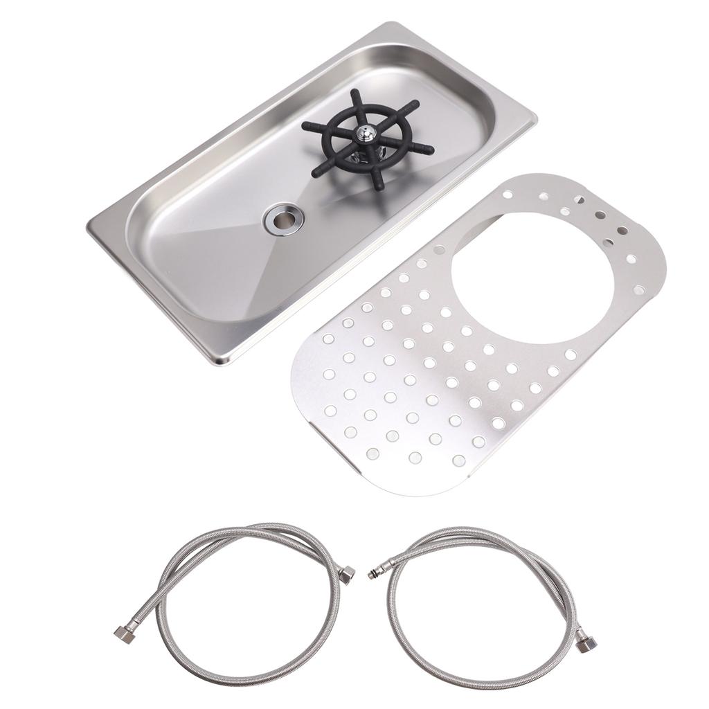 Glass Sink Rinser with Drip Pitcher Rinser Cup Washer 304 Stainless Steel Multi Angle Flushing Easy To Install Embedded for Bar