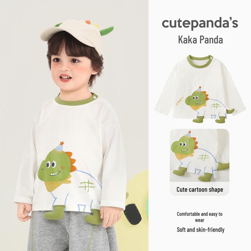 T-shirt a maniche lunghe Kaka Panda per bambini e bambine - Moda Primavera/Autunno