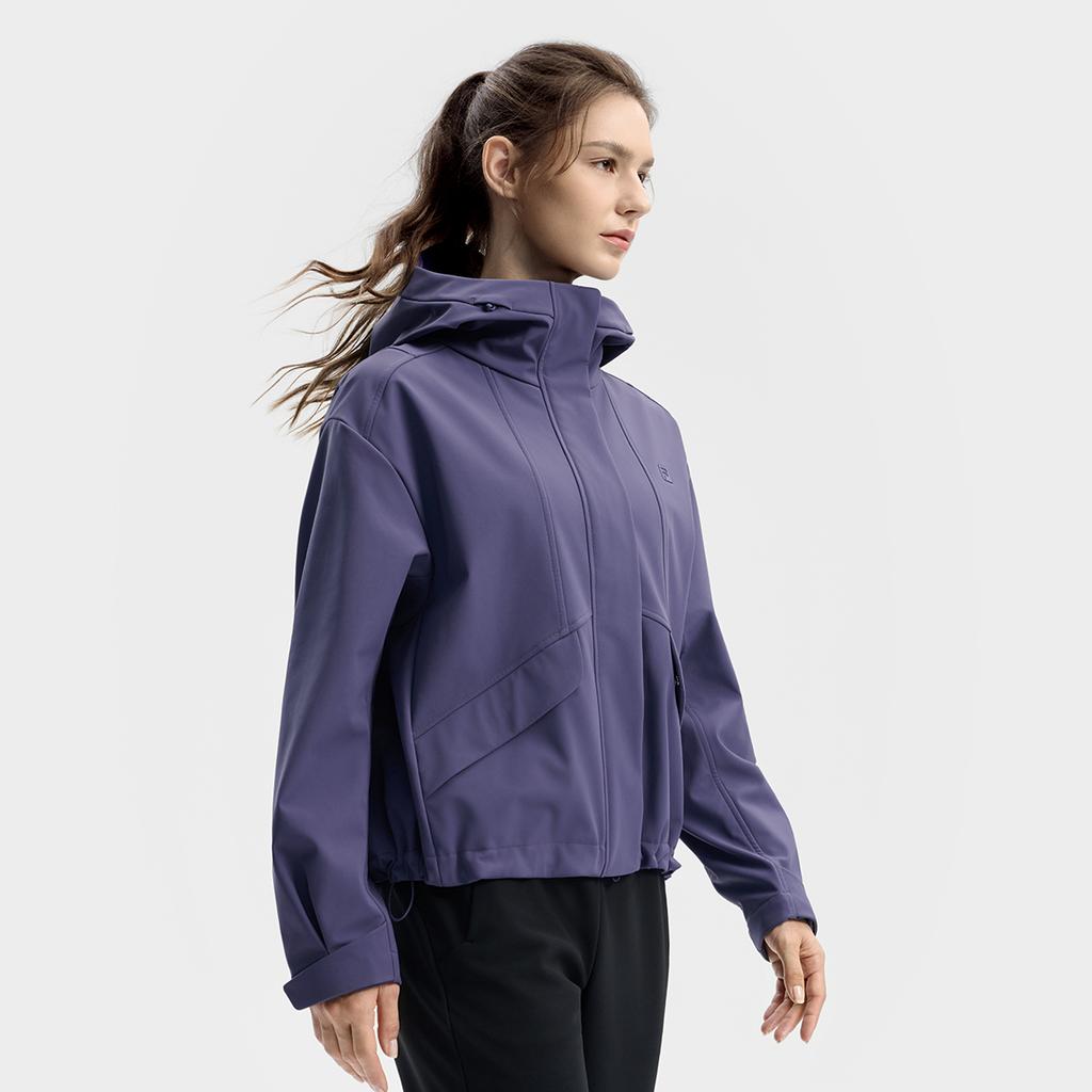 FILA Fitness Series Fashionable Multifunctional Outdoor Loose Hooded Jacket Women jackets Purple A11W541705FPU