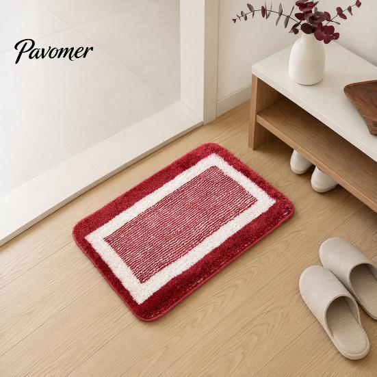 Anti Curl Bathroom Rug Anti-Slip Mat, Ultra Soft Water-Absorbent Fiber Bath Non-Slip Water Absorbent Mat Thick Cushioned Floor for Tub Home