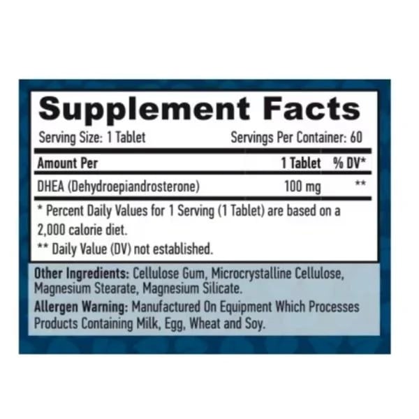 Dehydroepiandrosterone Tablets, DHEA 100 Tab, Haya 60 Tab (72405021)