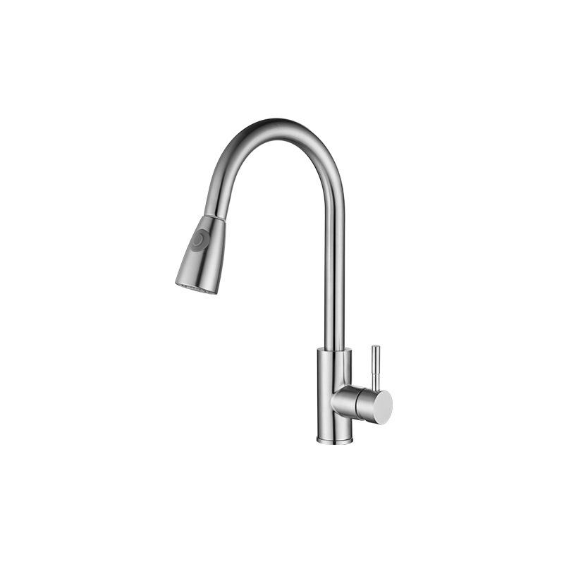 Gold Multi-Functional Rotatable Pull-Out Kitchen Faucet - Splash-Proof, Retractable, Hot & Cold Water. Brushed Pull-out
