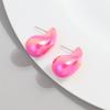 New AB Colorful Chunky Teardrop Earrings Dupes for Women Smooth Hollow Thick Water Drop Earring Hoops Trendy Jewelry Lightweight