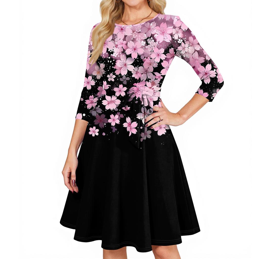 Robes de cocktail pour femmes Manches 3/4 Robe vintage pour invitée de mariage