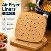 Air Fryer Liners 50 Pcs Square 20cm Perforated Baking Paper, Heat Resistant Non-Stick Sheets for Basket Cooking, Roasting