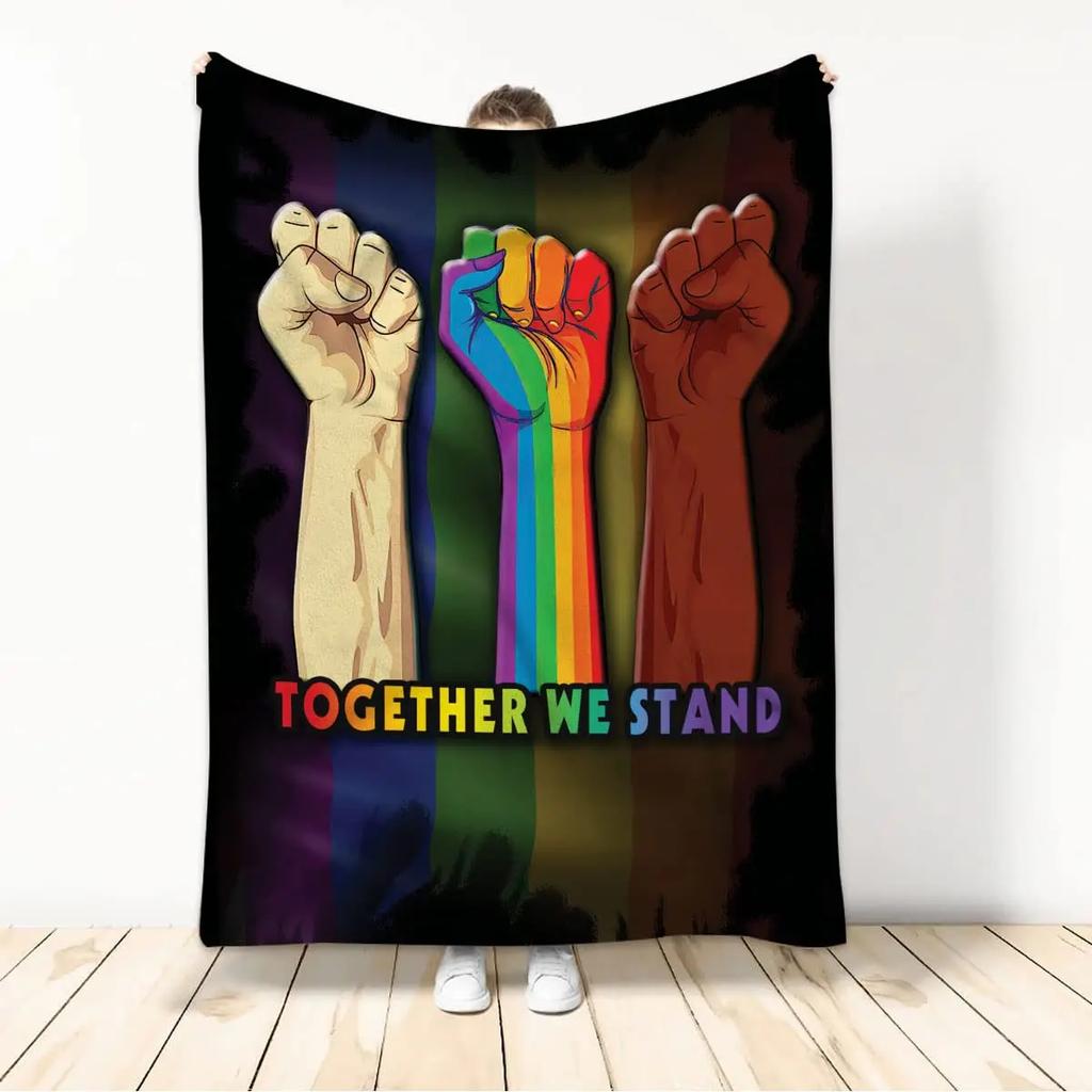 Kuscheldecken LGBT Gay Pride Lesbisch Regenbogen Flanelldecke für Couch Sofa Decken Große Bettwäsche Geschenke für Weihnachten Neujahr