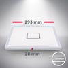 LED Ceiling Light - B.k.licht - Square Design - 18w - 2400 Lumen - Silver White