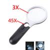 30X Magnifier Handheld LED Glasses with Illumination Microscope Magnifying Glass Lens Reading Jewelry Glass Repair Tool