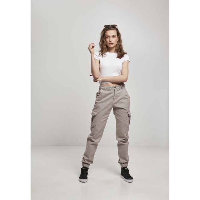 Pantalon cargo femme - Urban Classics - Taille haute - Couleur rose - Confort optimal - Coupe tendance