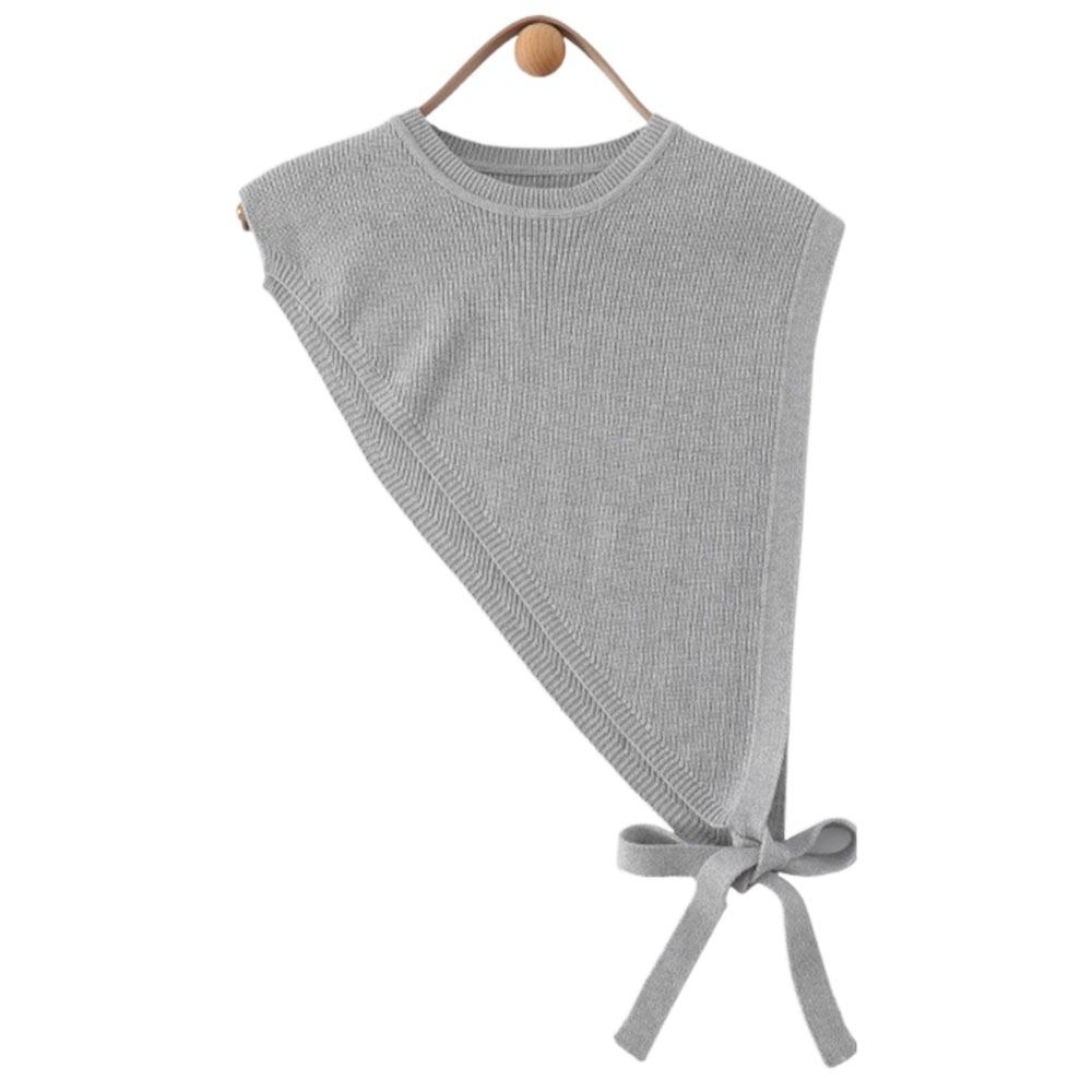 

Fashion Crossbody Shawl Solid Color Skew Triangle Shawl Senior Sense Women s Knitted Shawl Spring серый