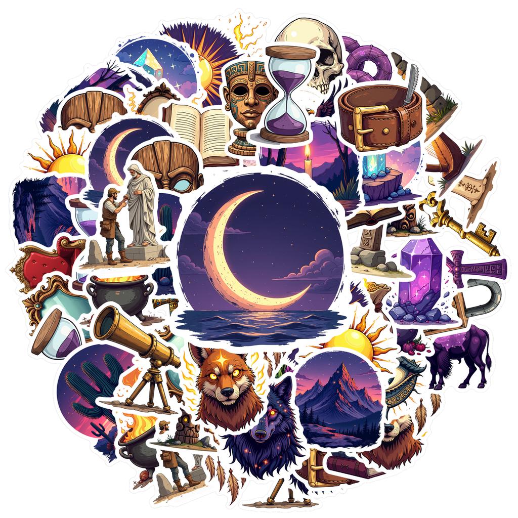35pcs-100pcs Mystical Fantasy Decals Gothic Occult Stationery Stickers DIY Stickers For Laptop Luggage Phone