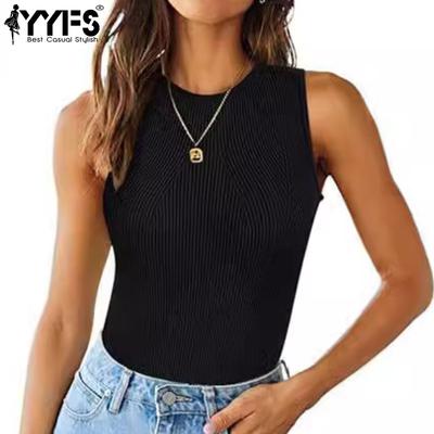 Women's Fashion Casual Summer Spring Solid Color Print Sleeveless O-Neck Blouses & Shirts