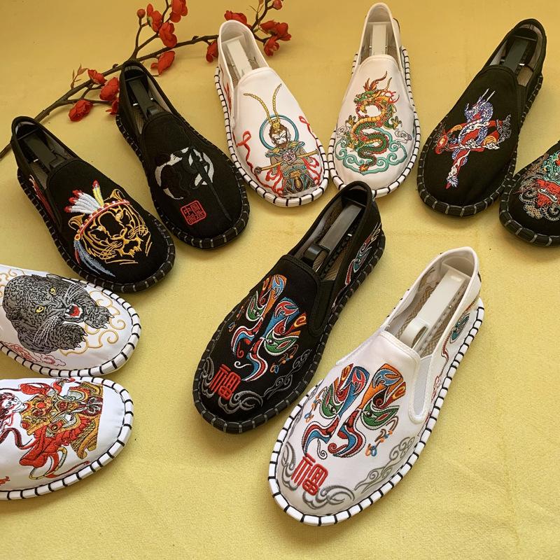 Fashion 2025Shoes for Women Sneakers Men Ethnic Style Embroidery Chinese Style Streetwear Fashion Casual Vintage Old Beijing Shoes