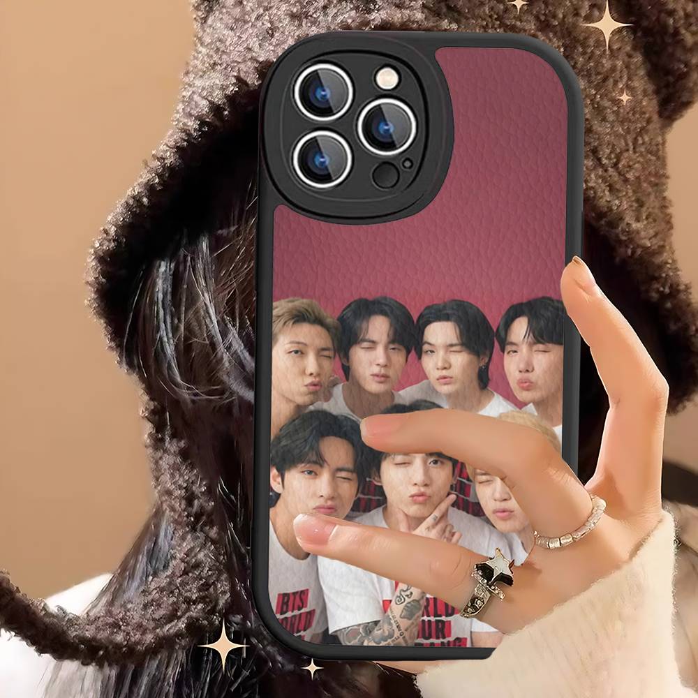 Корейская Kpop группа BTS Bangtan Boys Кожаный Чехол для Телефона Для IPhone 16 15 14 13 12 11 Pro Max Plus Чехол iPhone 14 plus