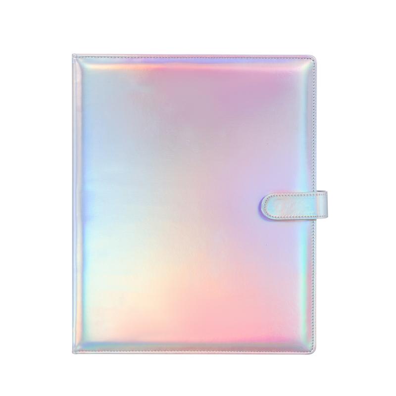 Laser Binder A4 Gradient Rainbow Photocard Collect Book Large 9Grid Life 4Grid Card Holder PU Album with Button Kpop Gift