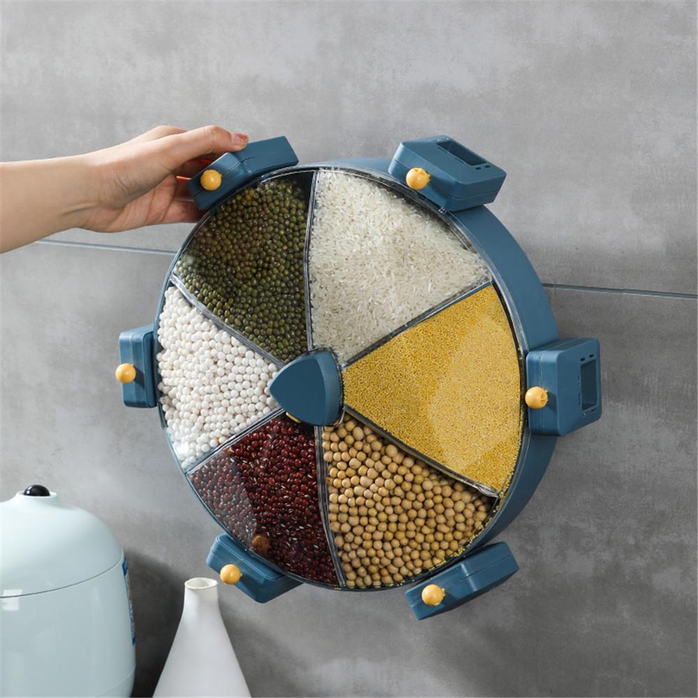 Buy 360 ° Rotatable 8500ML Kitchen Storage Box Rice Sealed Box 6-in-1 ...