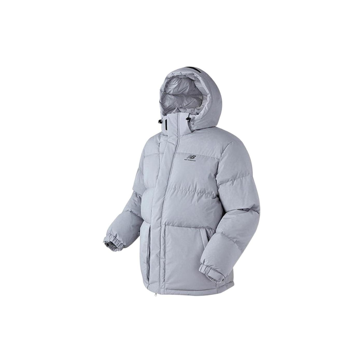 

New Balance однотонный пуховик с буквенным принтом и логотипом, унисекс, верхняя одежда, серый NBNPA43013-СЕРЫЙ