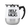 Portable Electric Stainless Steel Self Mixing Cup Magnetic Stirring Coffee Mug White