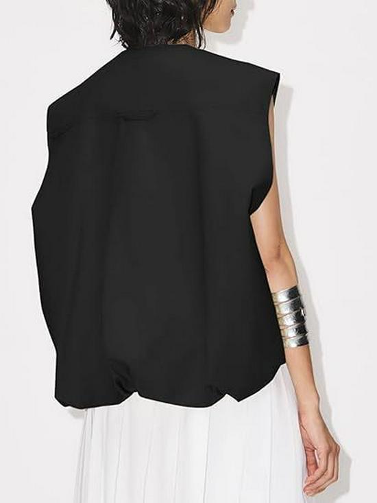 Vestă de damă fără mâneci, largă, cu buzunar și fermoar, 2024