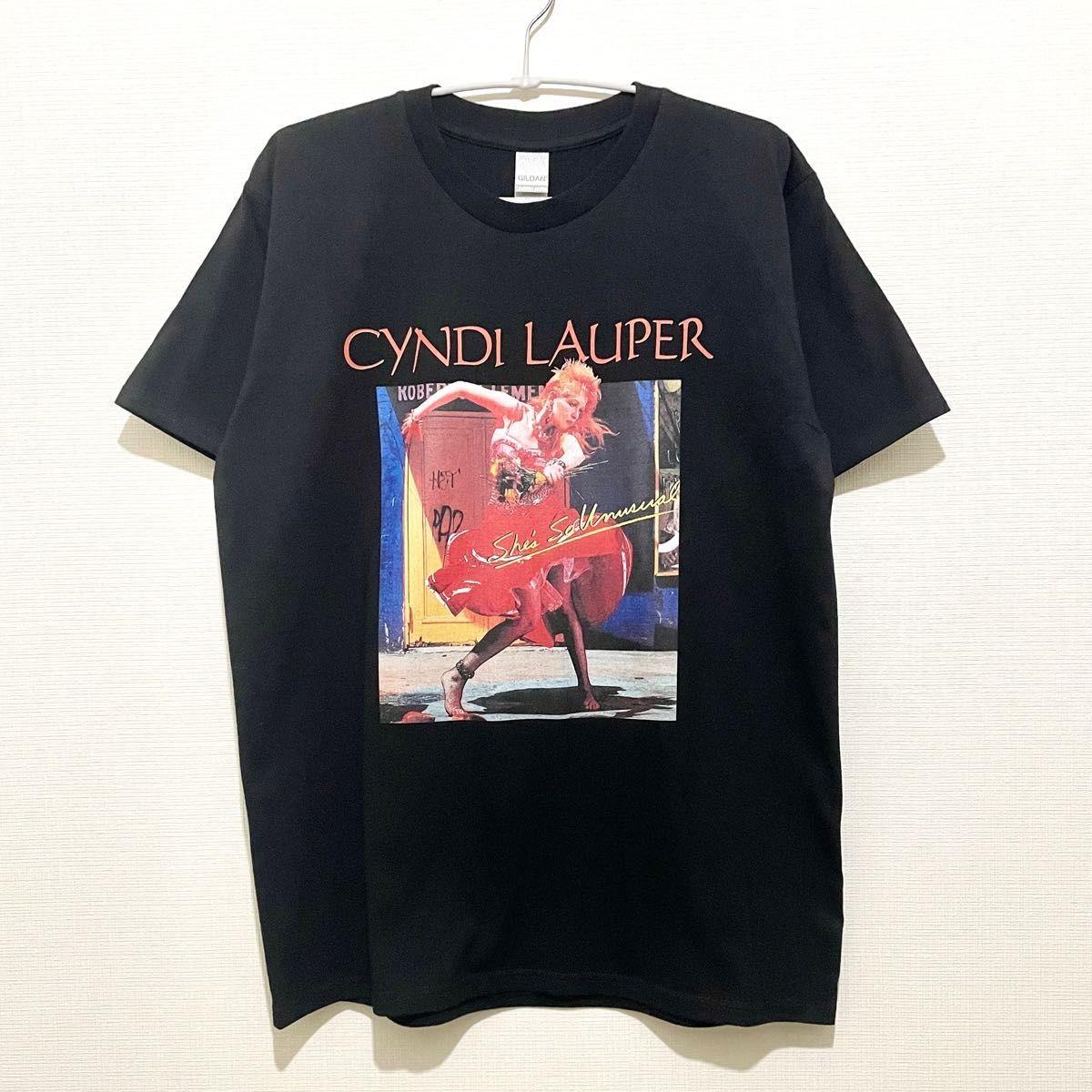 Cyndi Lauper T-shirt vintage black short sleeve classic style QT3605 XL