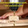 Hexagonal Handle Sawtooth Twist Drill Bit Set Multifunctional Saw Drill Combination Hand Drill Woodworking Bit Groove Sawtooth