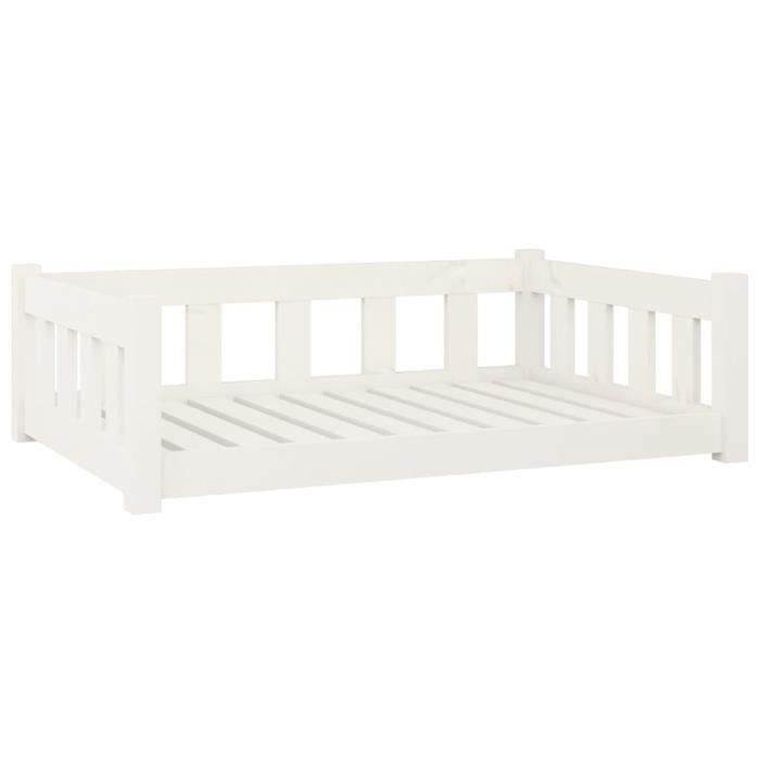 VidaXL Dog Bed White 95.5x65.5x28 Cm Solid Pine Wood 833256