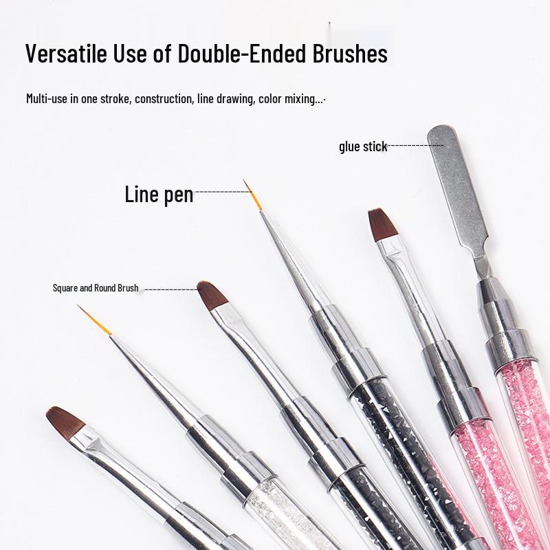Double-Ended Multifunctional Nail Art Brush and Gel Polish Pen