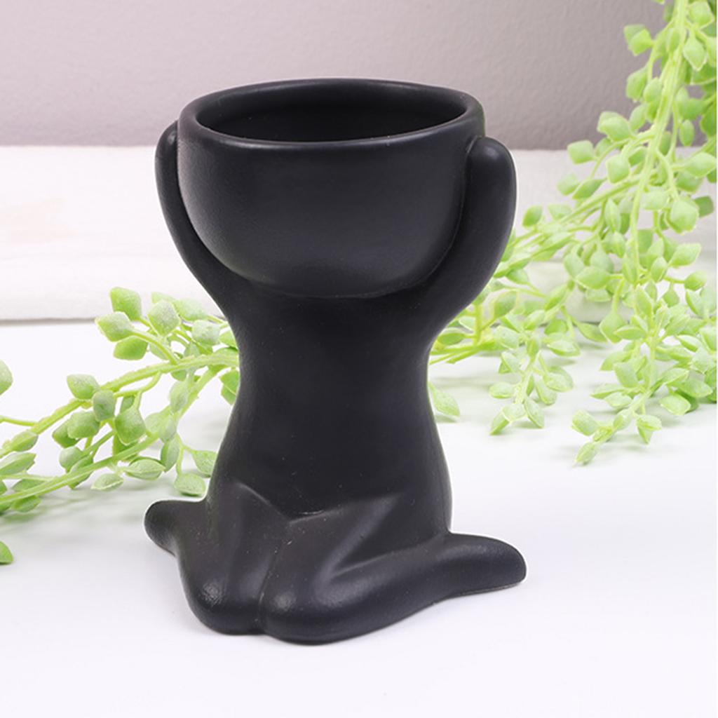 Humanoid Ceramic Flower Pot Succulent Pot Plant Small Vase Crafts Desktop Decoration YL1481-2