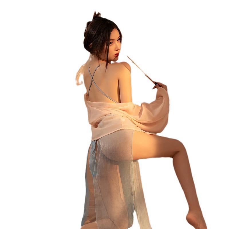 Sex underwear perspective passion Guochao antique style embroidery temptation bed Hanfu no clothes belly pocket