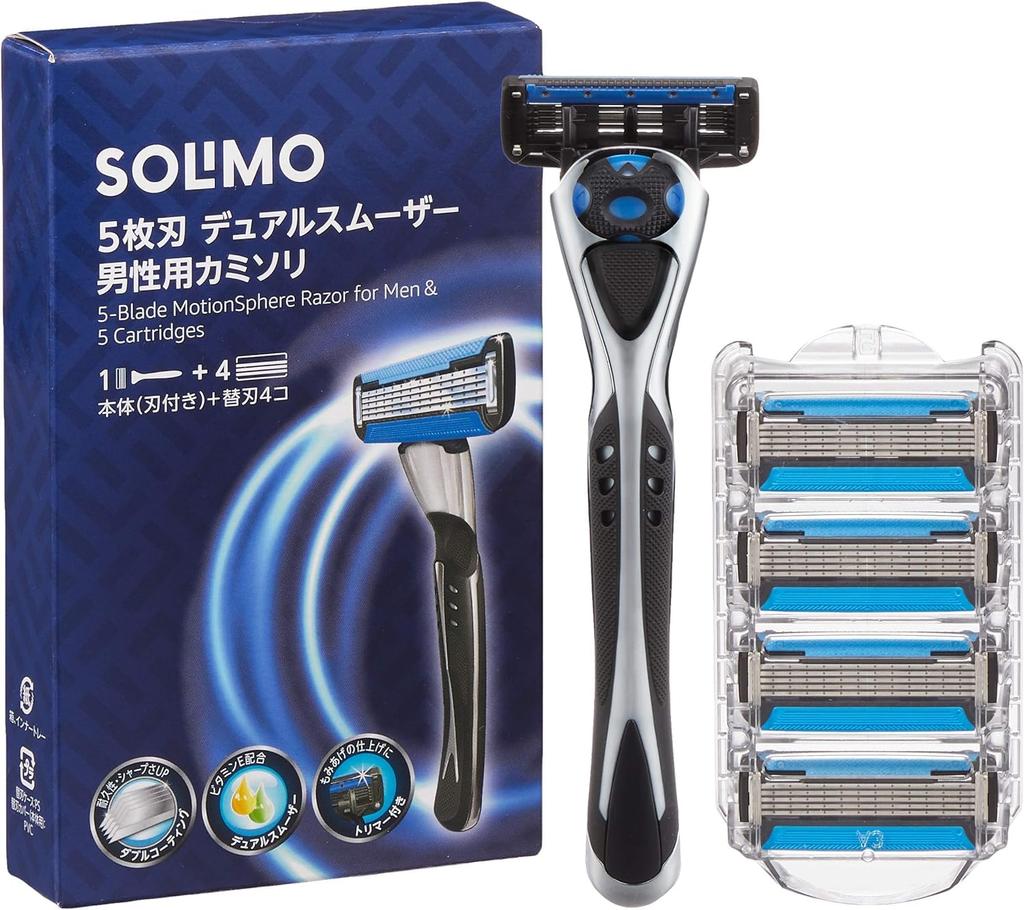 Amazon razor 4 replacement blades 5-blade dual-smoother men's (with blade) + included.