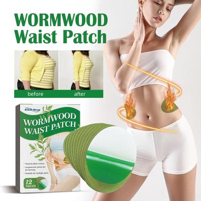12pcs  Mugwort Slimming Waist Patches - Herbal Ingredients / Slimming Waist Patches / Shaping Waist / Slimming Patches / Fat Burning / Firming Abdomen