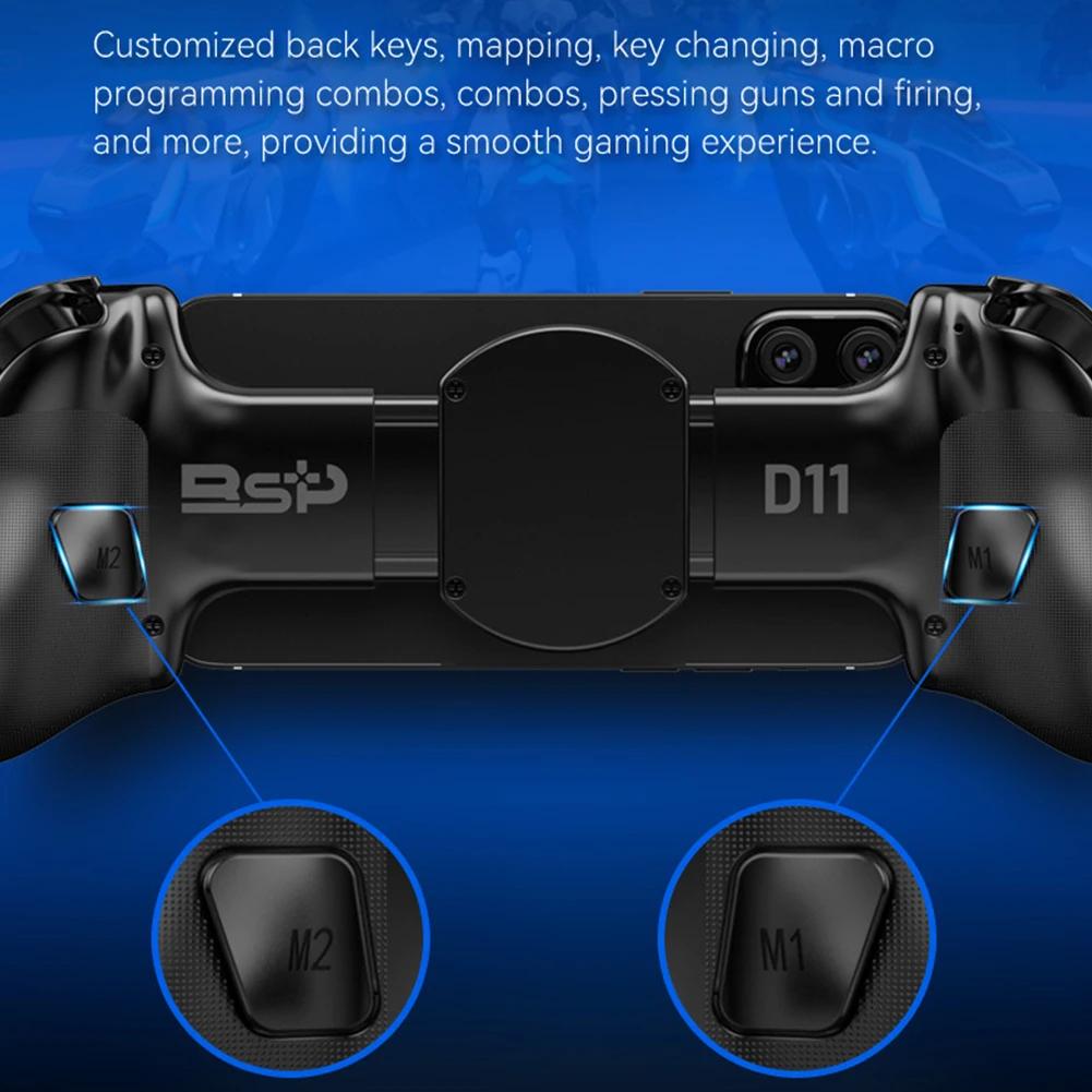 D11S Mobile Phone Gamepad with Cooling Fan/Programmable Back Buttons BT 5.2 Telescopic Game Controller for Android/IOS/SWITCH