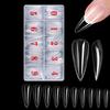 500Pcs/Box Stiletto Nail Tips Transparent False Press on Acrylic Nails Mixed Size Fake Nails DIY Manicure Extension Tools