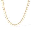 High-End European & American Tassel Choker: 18K Gold Stainless Steel Necklace & Clavicle Chain Bracelet for Women.