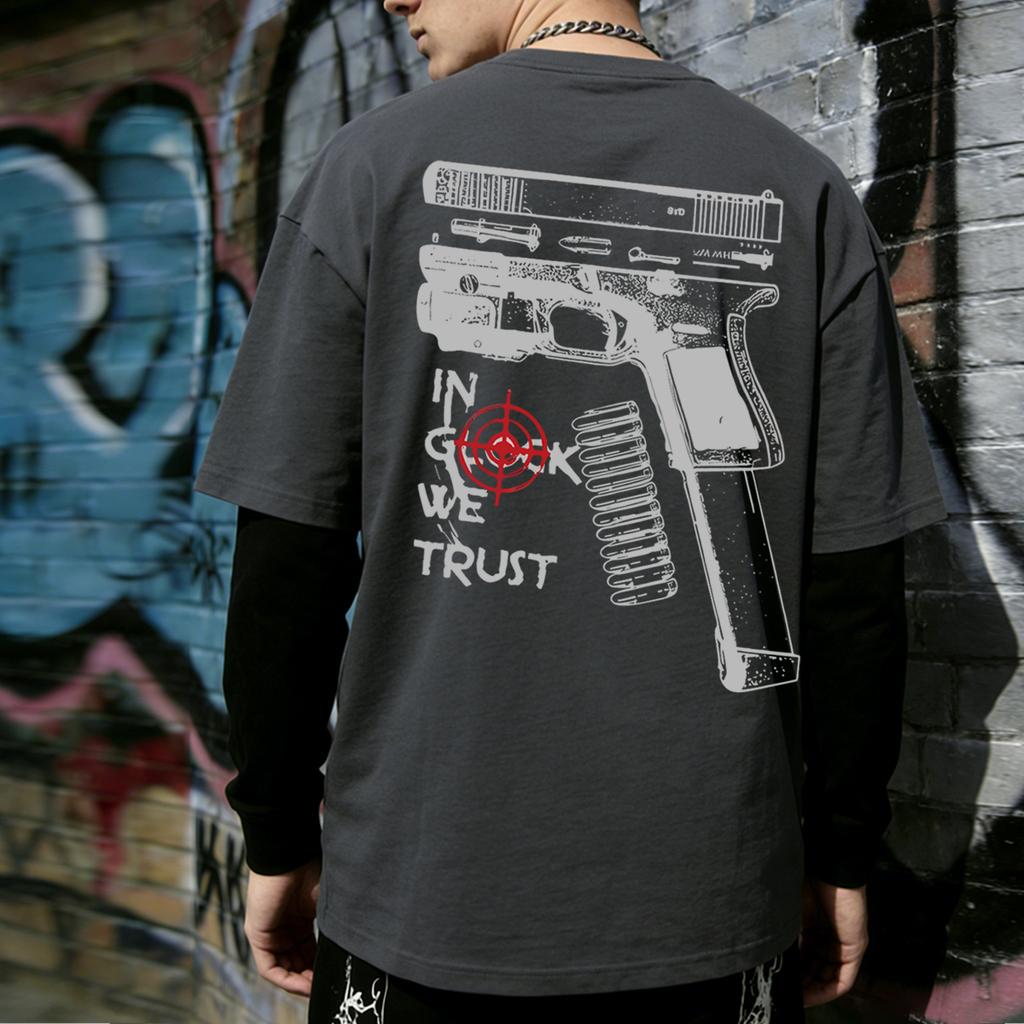 Men's Oversized Double-sided Print Streetwear Cotton T-shirt