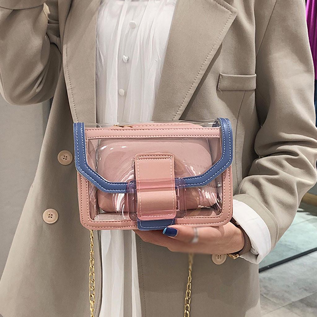 Buy Women's Fashion Transparent Transparent Shoulder Bag Casual ...