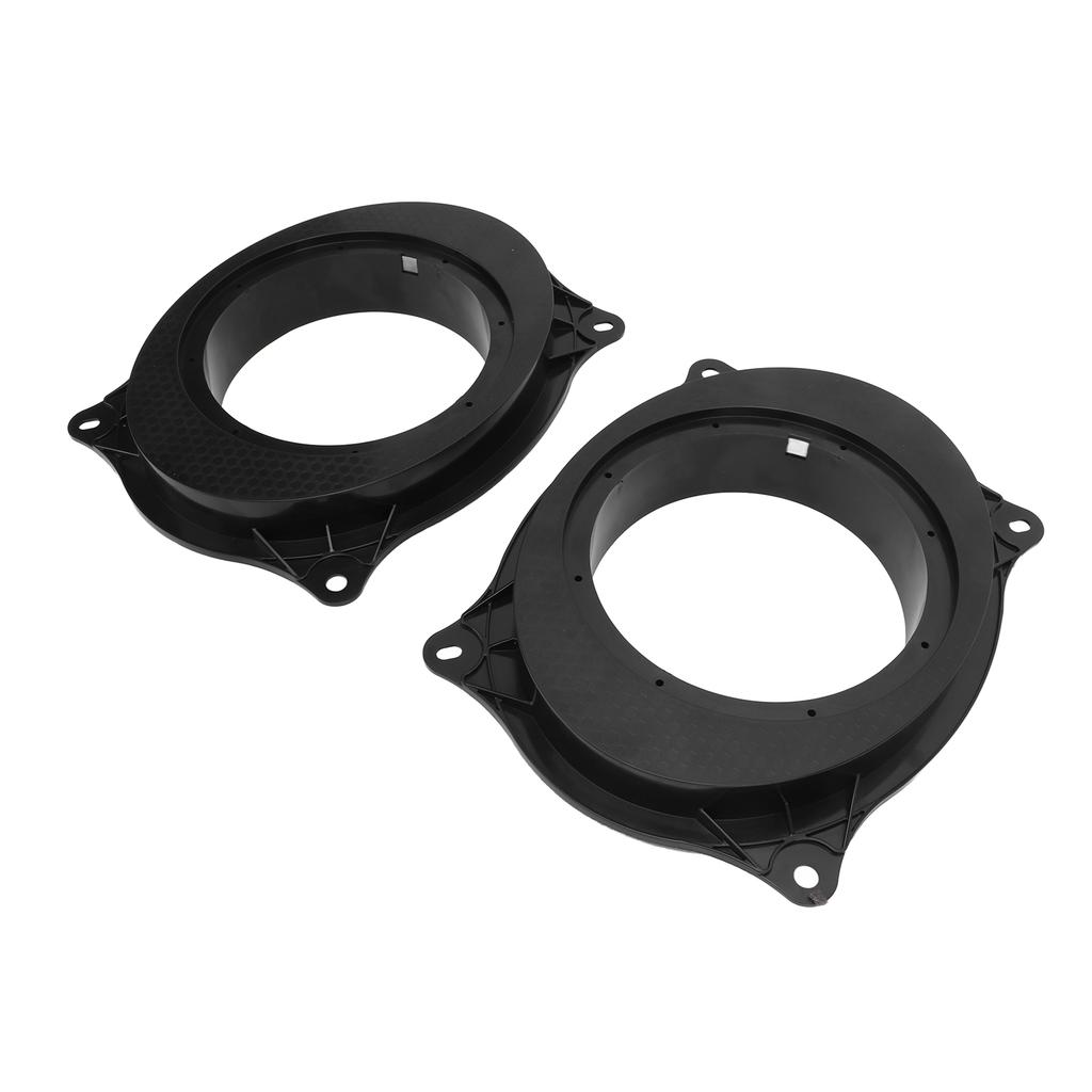 2 Stück 6,5 Zoll Schwarze Türlautsprecher-Adapter-Distanzringe mit 2 Kabelbäumen Ersatz für Corolla
