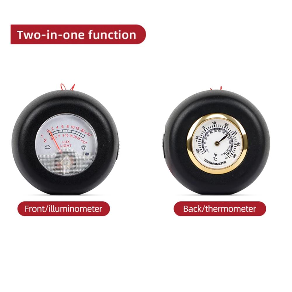 

2 in 1 Illuminance Meter Portable Thermometer Pointer Type Illuminometer 0-250000LUX -20~50 ℃ Photometer for Hydroponics Garden