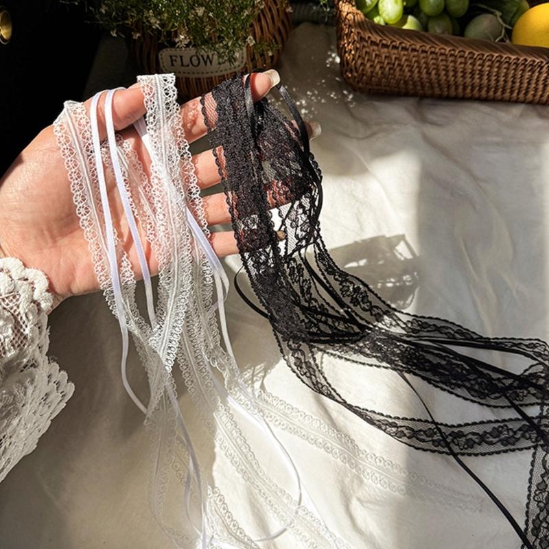 Delicate White Lace Ribbon For Hair Accessories And Crafting Polyester Ornamental Trim