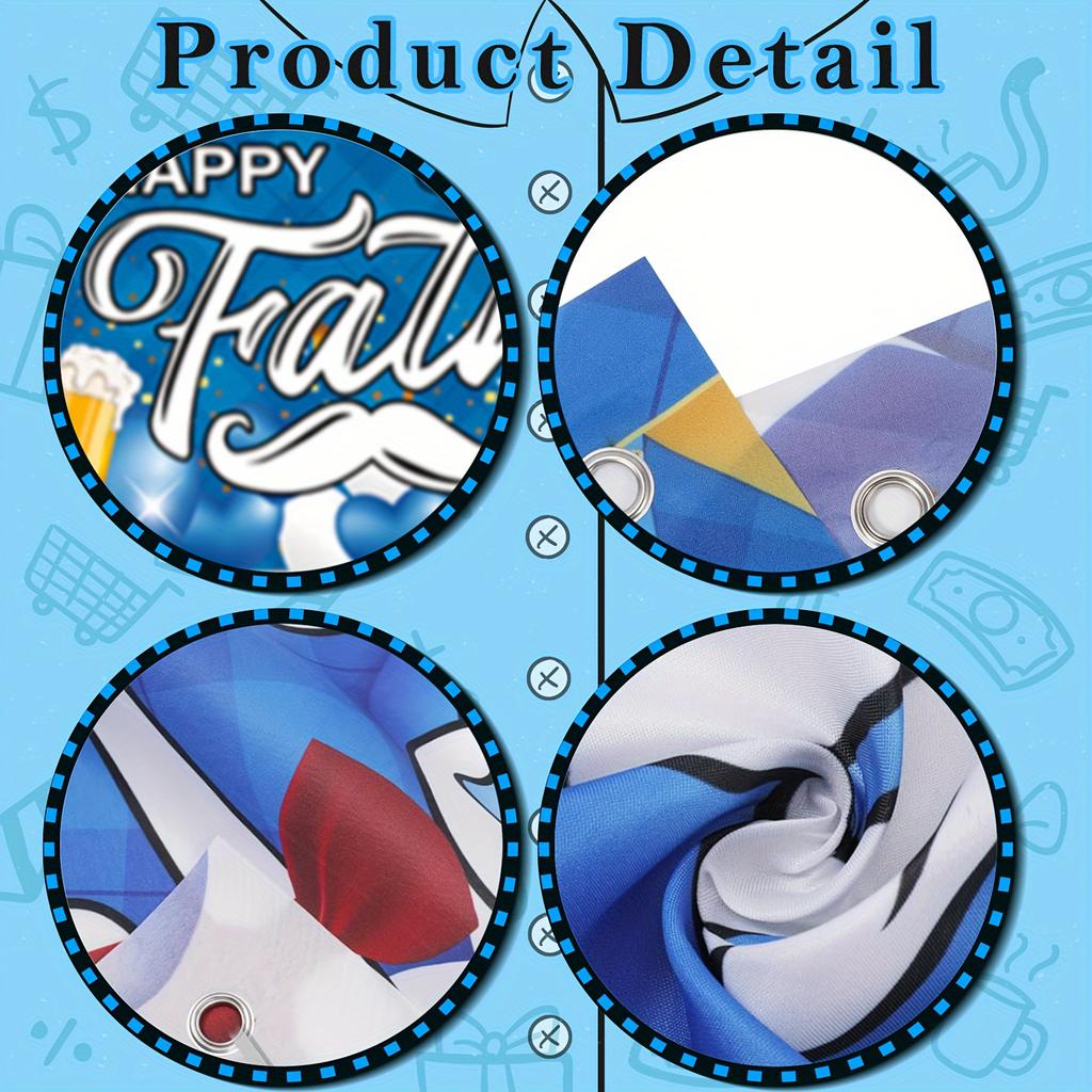 1pc 2D Father's Day Photo Door Banner Blue Polyester Photo Frame Background Cloth Father's Day Party Decoration Festive Supplies