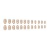 24pcs Press On Nails Simple French Fresh Natural White Love Oval Wearable Nails Pink Translucent Girly Gentle Valentine's Day Manicure